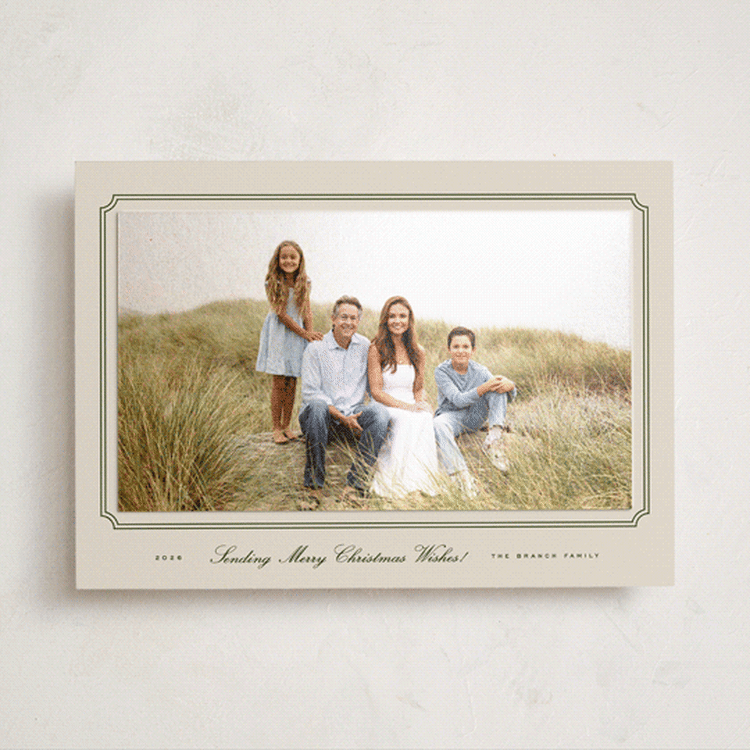 "Completely Classic" - Holiday Photo Mount Cards in Pine Needle by Everett Paper Goods - Front