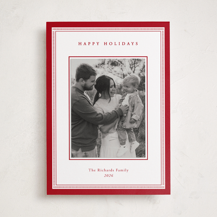"Regalis" - Holiday Photo Mount Cards in Santa Suit by Jessica Williams - Front