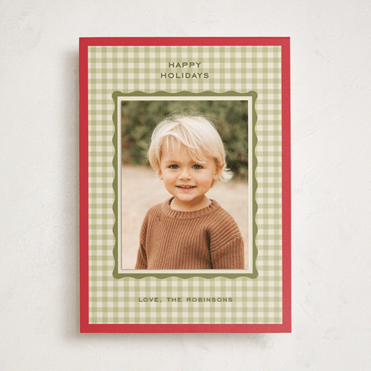 "Vintage Matting" - Holiday Photo Mount Cards in Stocking by Creo Study - Front