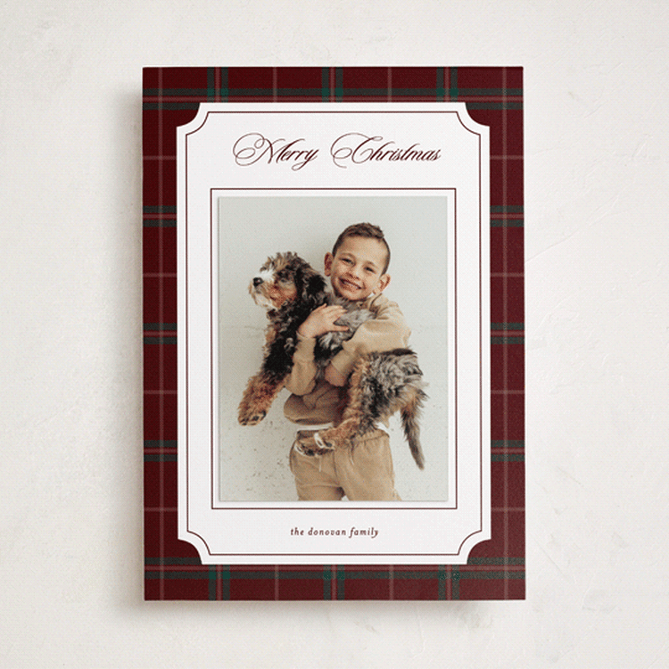 "Holiday traditions" - Holiday Photo Mount Cards in Claret by Stacey Meacham - Front
