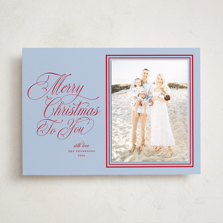 "Charleston" - Holiday Photo Mount Cards in Blue Jay by Ashlee Townsend - Front