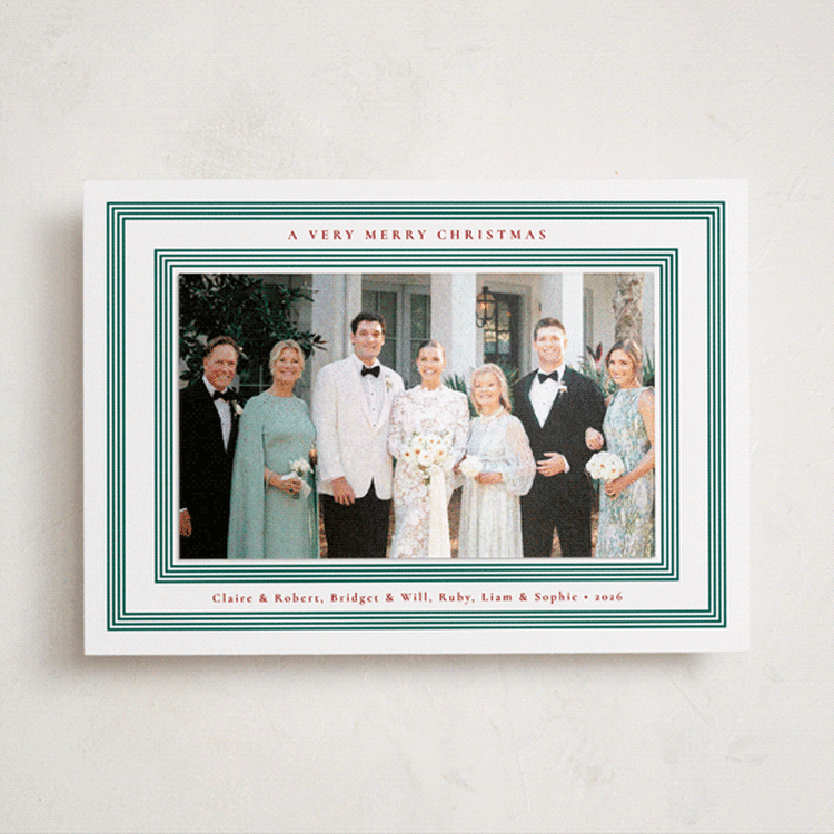 "Very Merry Frame" - Holiday Photo Mount Cards in Emerald by Alston Foster - Front