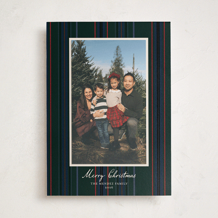 "Heirloom Stripes" - Holiday Photo Mount Cards in Pine by frau brandt - Front
