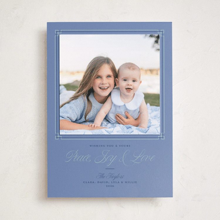 "Bright Greetings" - Holiday Photo Mount Cards in Winter Wonderland by Alston Foster - Front