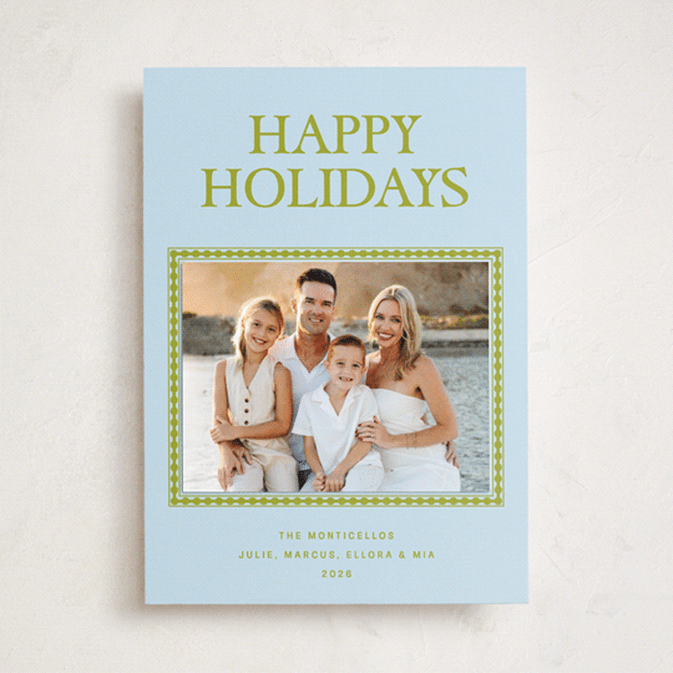 "Silla" - Holiday Photo Mount Cards in Frost by Pati Cascino - Front