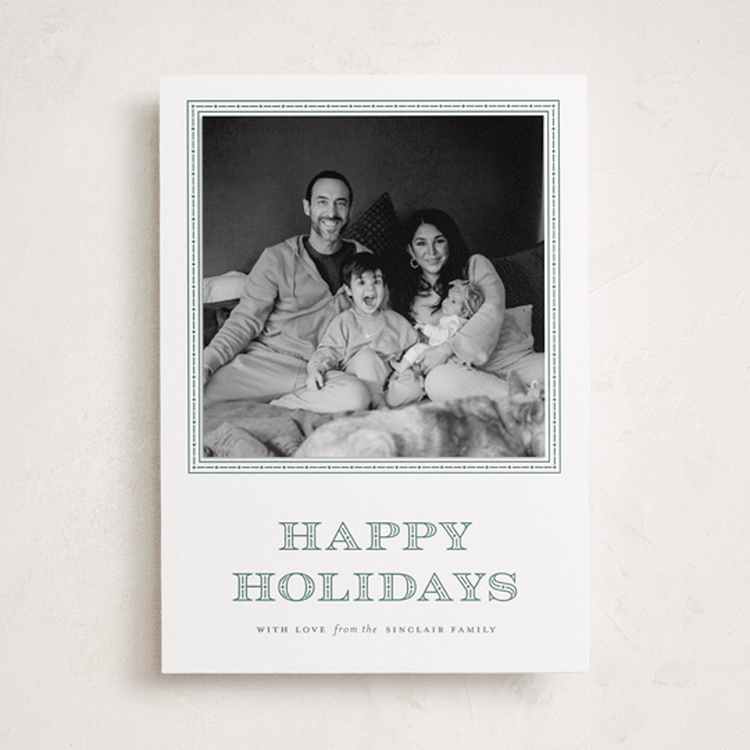 "A holiday tradition" - Holiday Photo Mount Cards in Wintergreen by Blustery August - Front