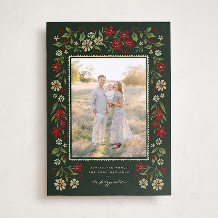 Vintage Folk Holiday Photo Mount Cards