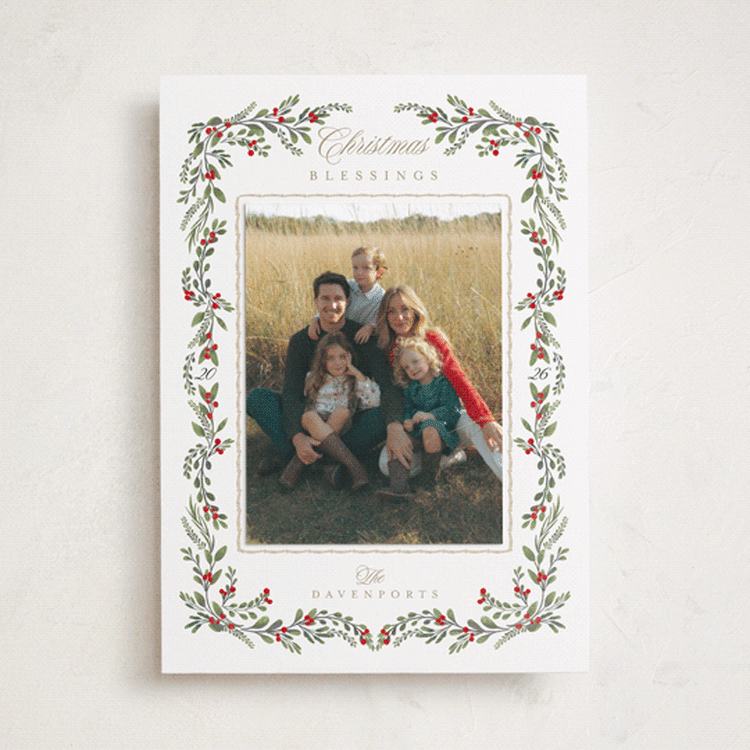 "classic" - Holiday Photo Mount Cards in Peppermint by Susan Moyal - Front