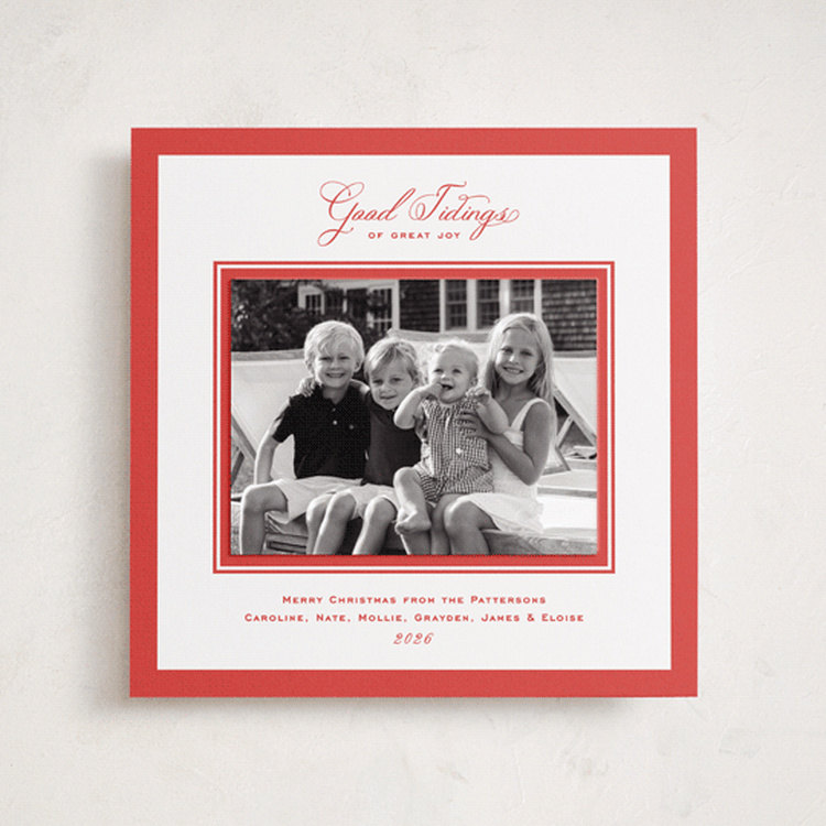 "Betolla" - Holiday Photo Mount Cards in Candy Cane by Megan Davis - Front