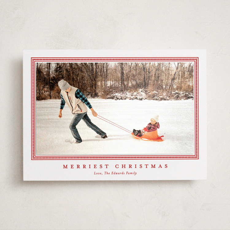 "Tailored Chic Frame" - Holiday Photo Mount Cards in Cherry by Carolyn MacLaren - Front