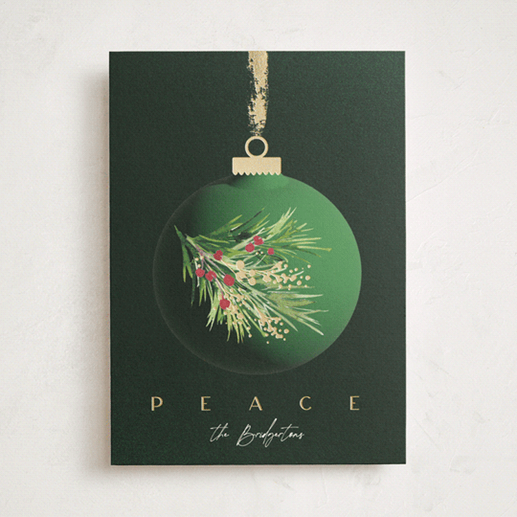 "vintage bauble" - Holiday Cards in Emerald by silverscreen studio - Front
