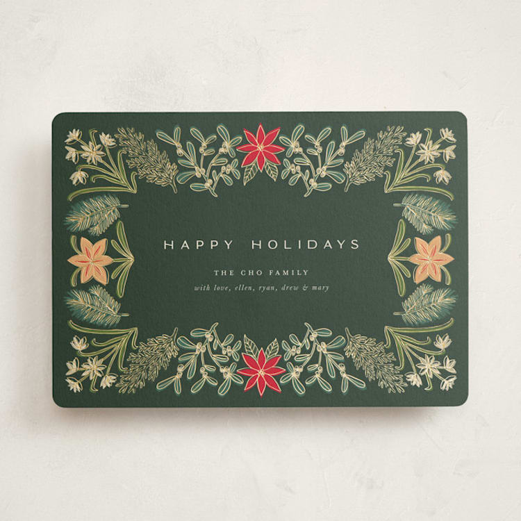 "Paper Whites" - Holiday Cards in Pine by Amy Kross - Front
