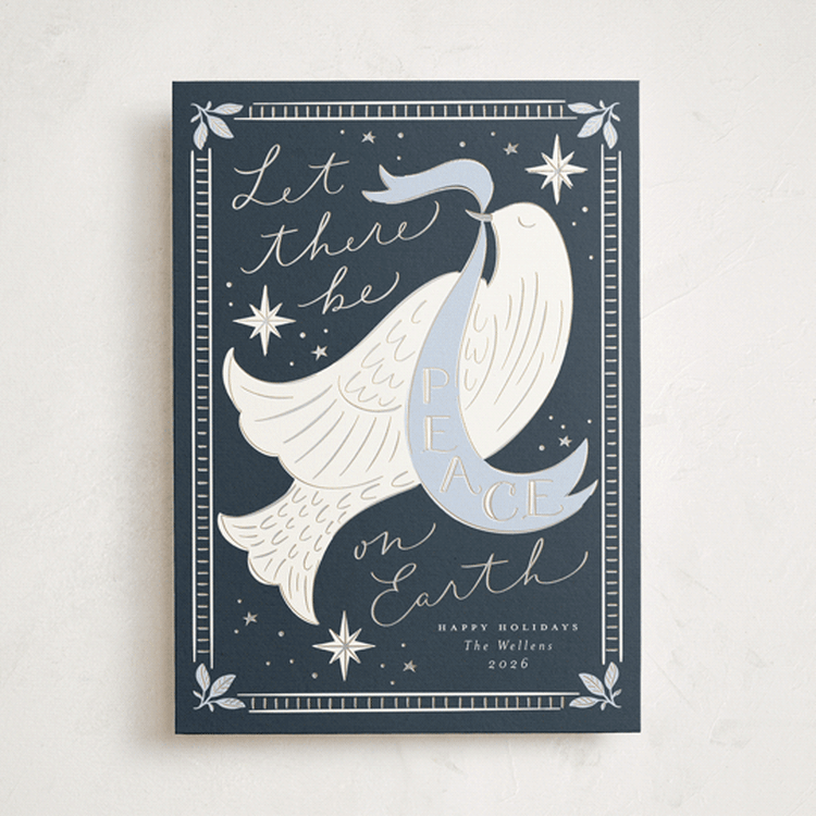 "Peace on Earth Dove" - Holiday Cards in Night by Erin German - Front