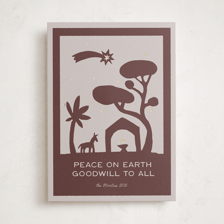 "Holy Night" - Holiday Cards in Aubergine by Ani Somi - Front