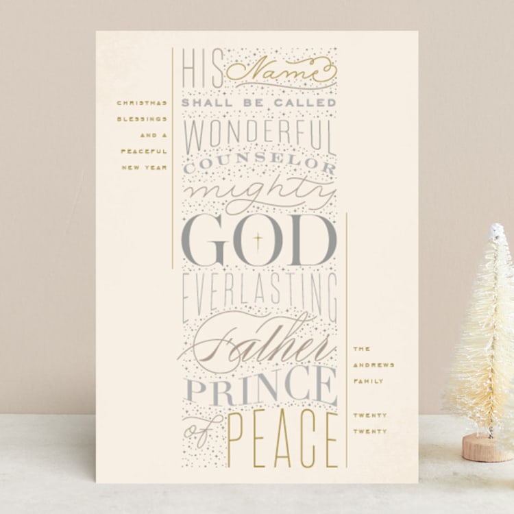 "Prince of Peace" - Holiday Cards in Cream by fatfatin - Front