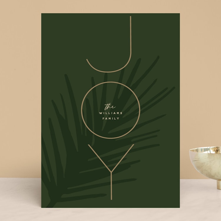 "Joy stacked" - Holiday Cards in Forest Green by Susan Brown - Front