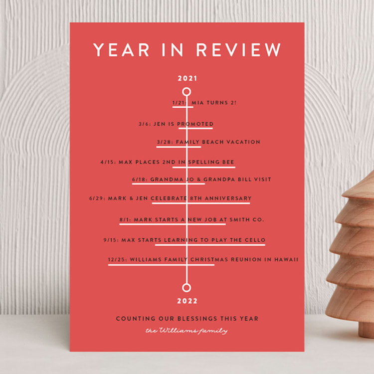 "Blessing Tree" - Holiday Cards in Pomegranate by Becca Thongkham - Front