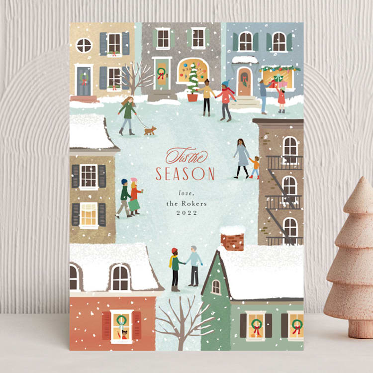 "Snow in the city" - Holiday Cards in Balsam Fir by Jennifer Wick - Front