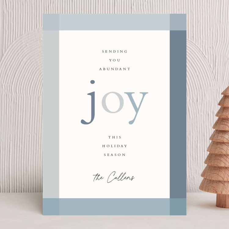 "Abundant Joy" - Holiday Cards in Frost by Sara Hicks Malone - Front
