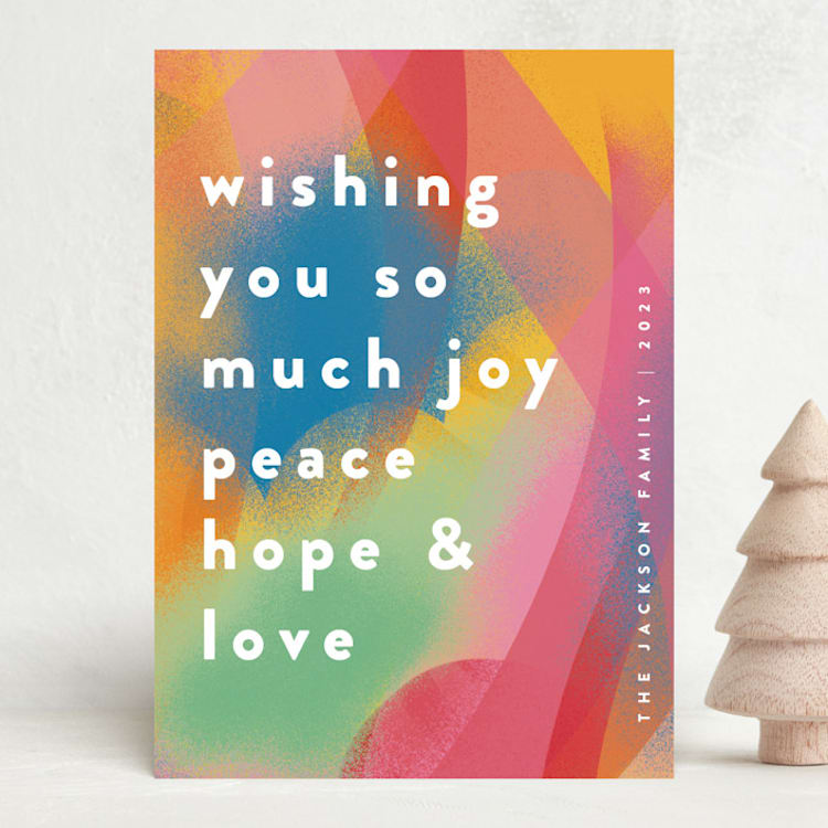 "Rainbow Paint" - Holiday Cards in Fruit Punch by Katie Zimpel - Front