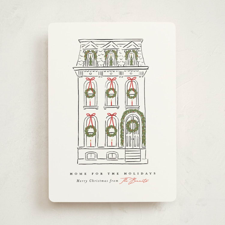 "Home for the Holidays" - Holiday Cards in Snowfall by Susan Zinader - Front