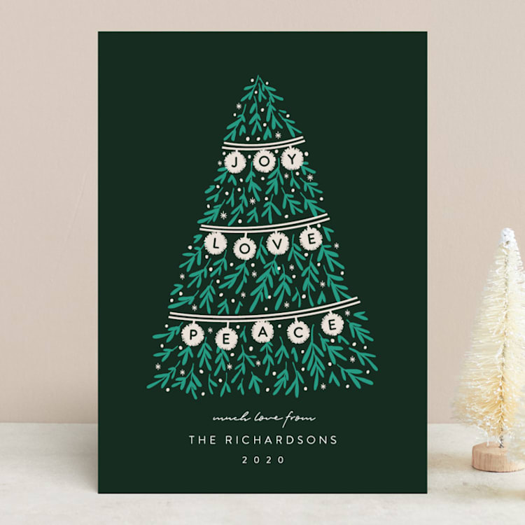 "Banner Tree" - Holiday Cards in Pine by JeAnna Casper - Front