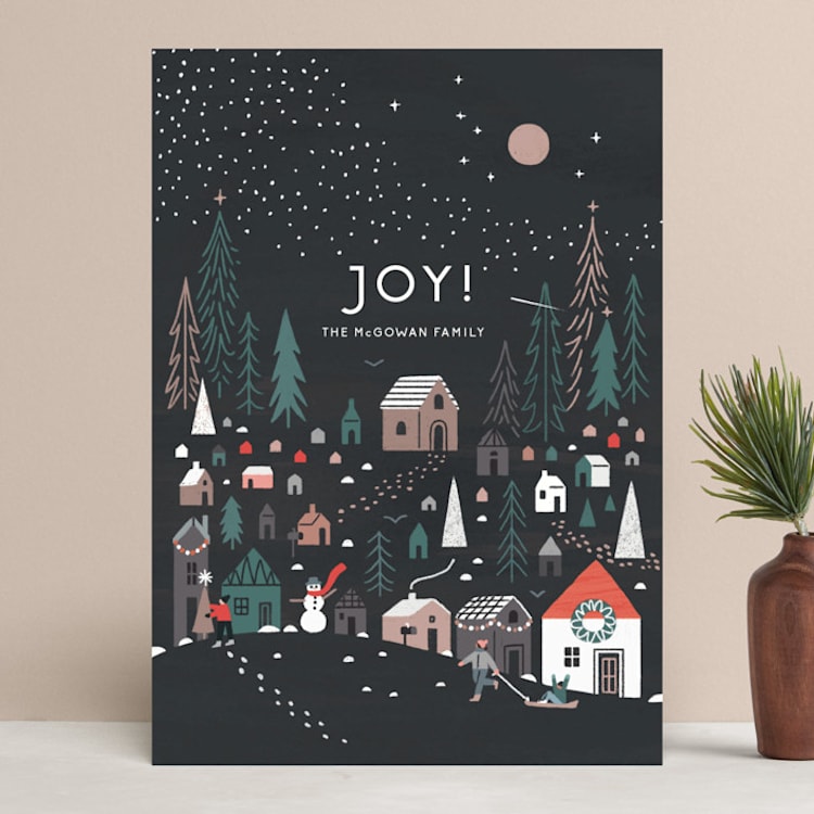 "Cozy Winter" - Holiday Cards in Charcoal by Morgan Ramberg - Front