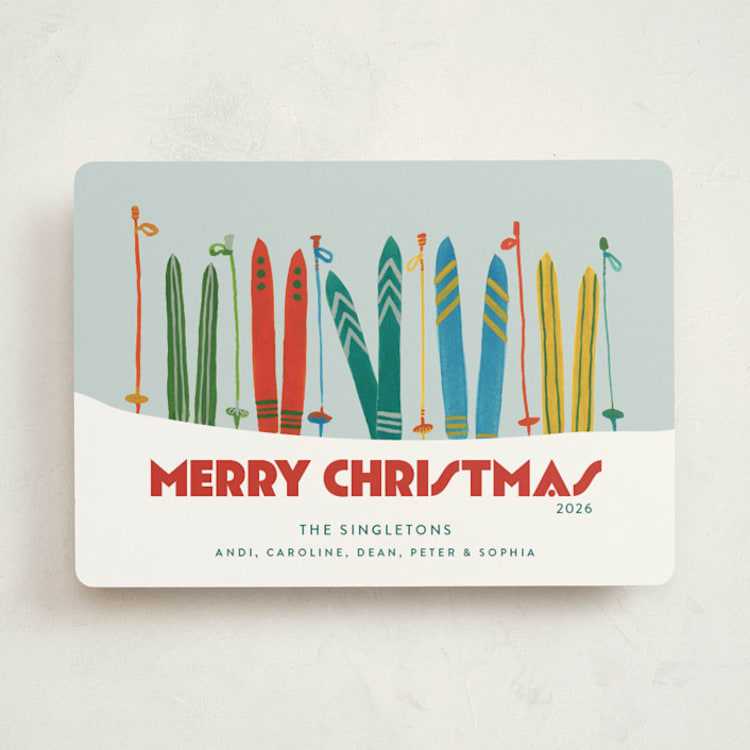 "Ski Patrol" - Holiday Cards in Sky by Erika Firm - Front