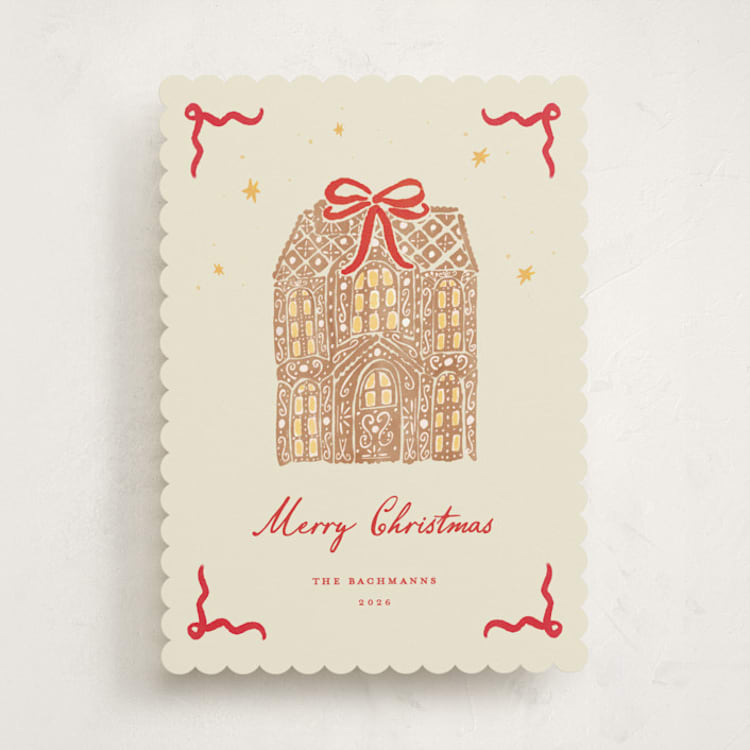 "Warm Gingerbread" - Holiday Cards in Scarlet by Sarah Rosenthal - Front