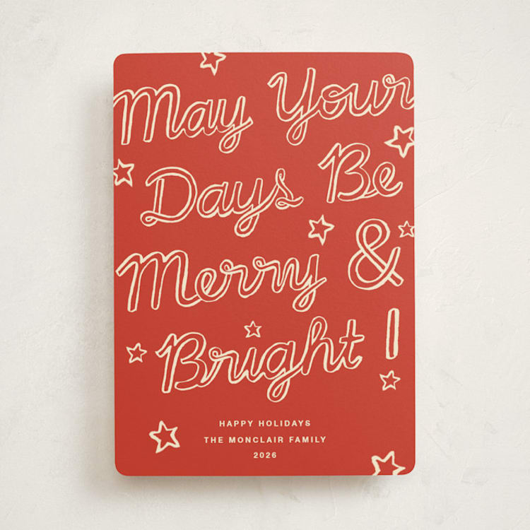 "Happy Always" - Holiday Cards in Peppermint by Pati Cascino - Front