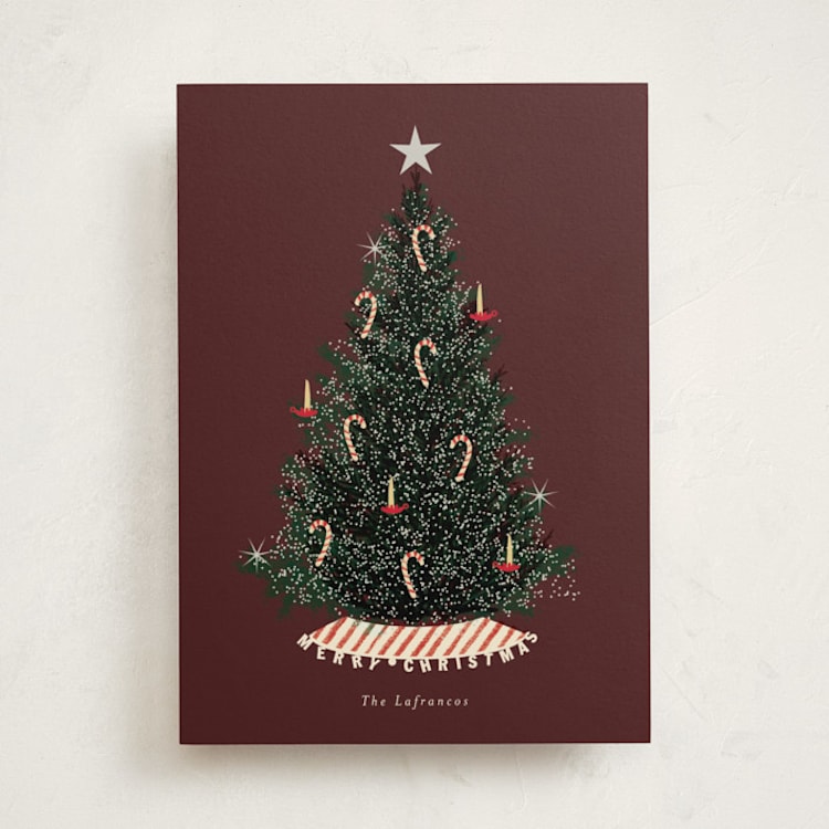 "Old fashioned" - Holiday Cards in Merlot by Baumbirdy - Front