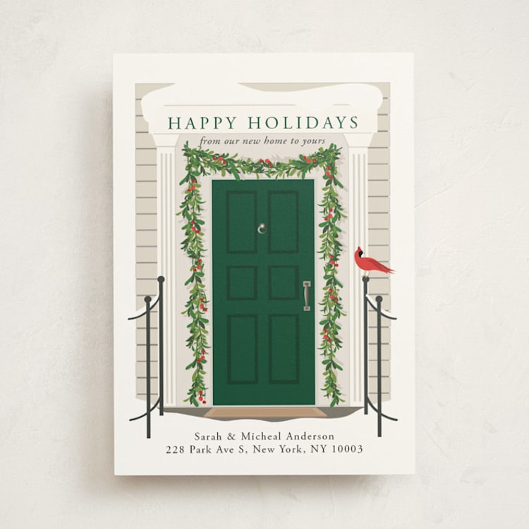 "From our home to yours" - Holiday Cards in Pine by Susan Moyal - Front