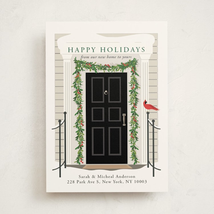 "From our home to yours" - Holiday Cards in Midnight by Susan Moyal - Front