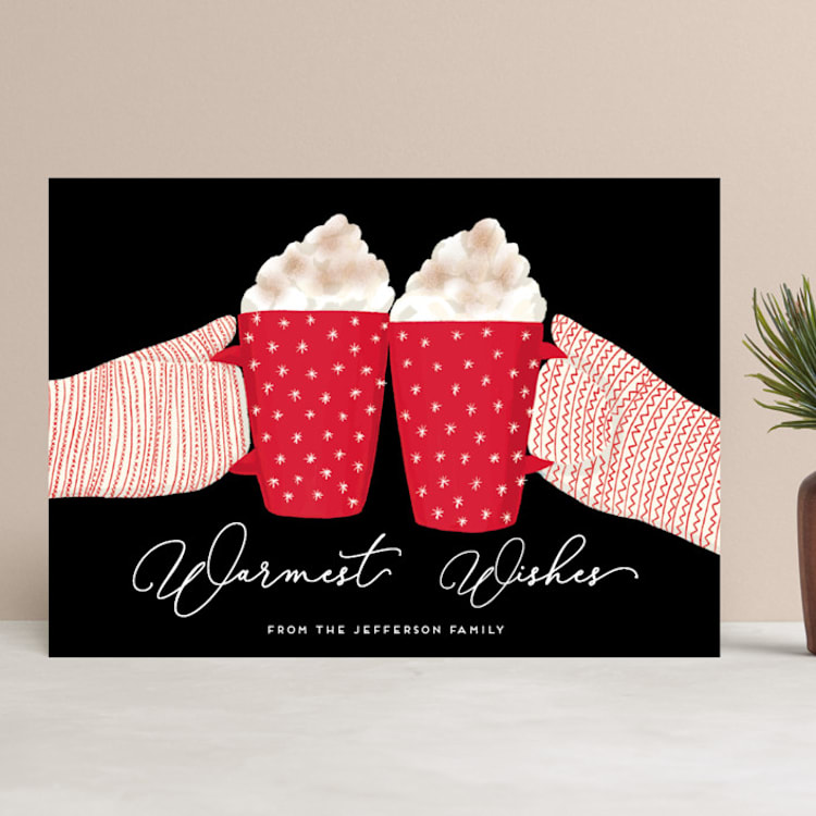 "warmest holidays" - Holiday Cards in Candy Cane by Alexandra Dzh - Front