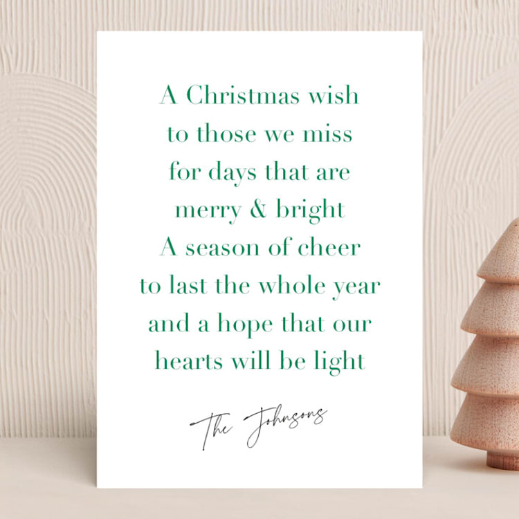 "Christmas Wish" - Holiday Cards in Wreath by Kelly Nasuta - Front