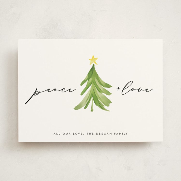 "Simple Tree" - Holiday Cards in Pine by Erin Deegan - Front