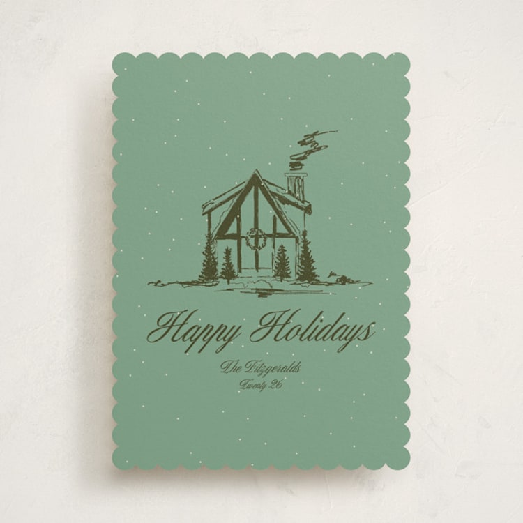 "Christmas Cabin" - Holiday Cards in Pine by Jen Ramsey - Front