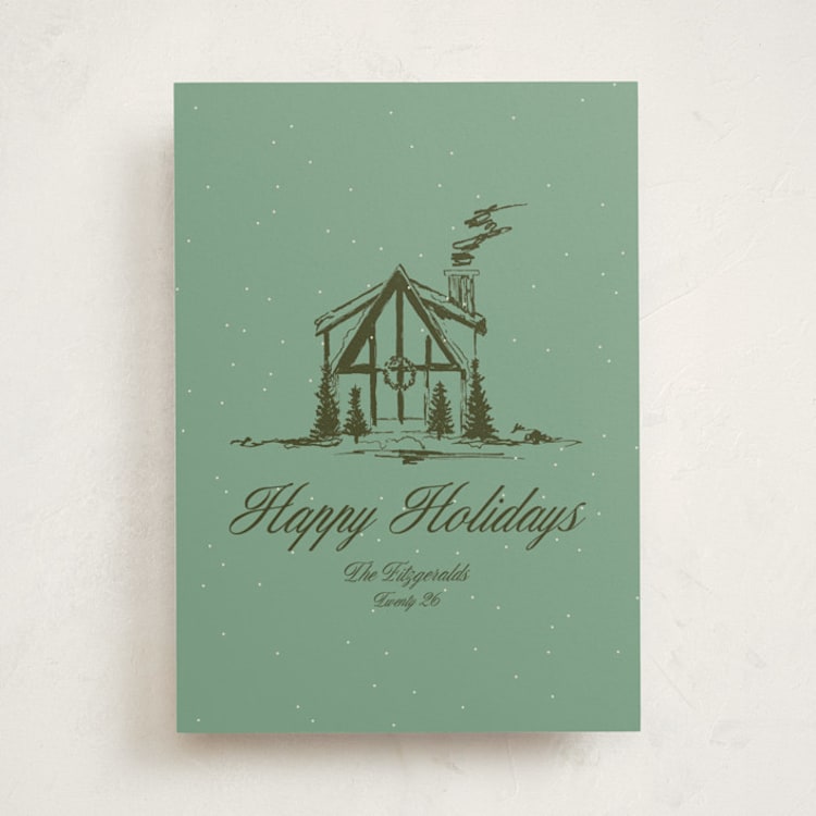 "Christmas Cabin" - Holiday Cards in Pine by Jen Ramsey - Front