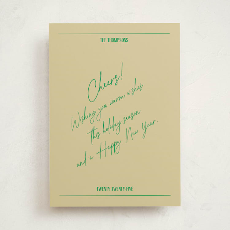 "Holiday Note" - Holiday Cards in Jade by Jen Ramsey - Front