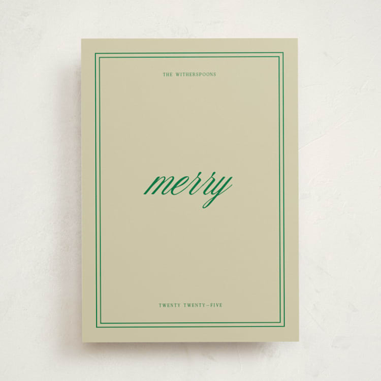 "merry merry" - Holiday Cards in Emerald by Jen Ramsey - Front