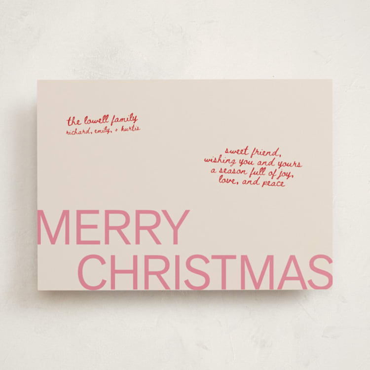 "Sweet Holiday Note" - Holiday Cards in Candy Cane by Cleghorn Creative - Front