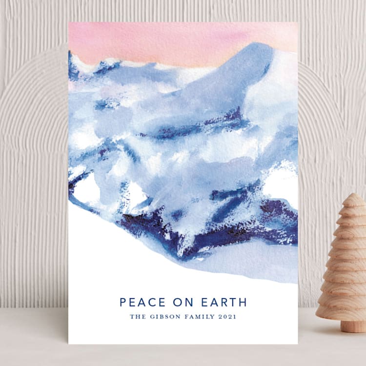 "Winter Mountain" - Holiday Cards in Sunset by Jenny Partrite - Front