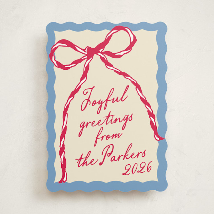 "Twine" - Holiday Cards in Cherry Ice by AK Graphics - Front