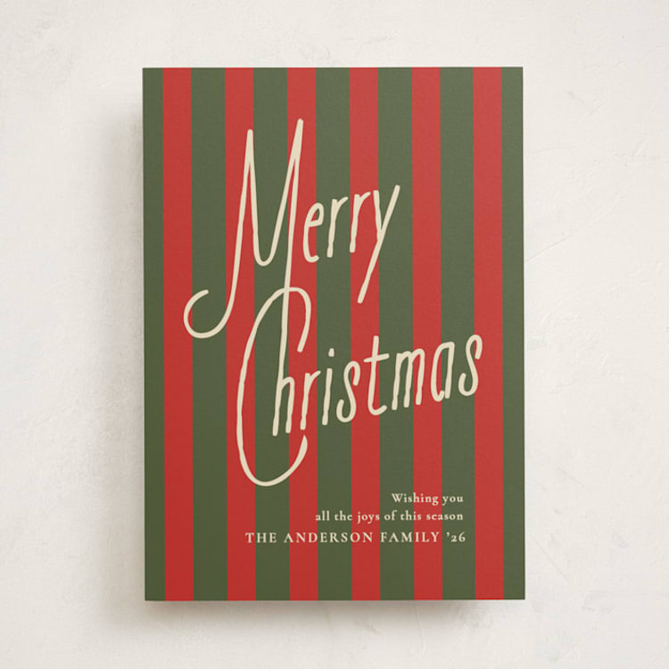 "Vintage script" - Holiday Cards in Stocking by Creo Study - Front