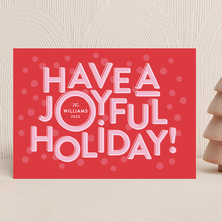 "The Joyful Type" - Holiday Cards in Fruit Punch by The Social Type - Front
