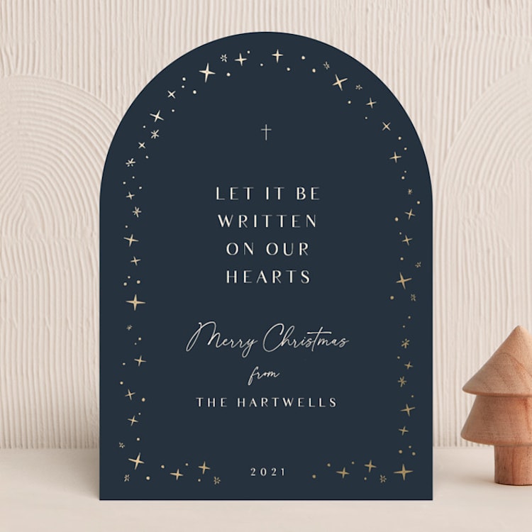 "Let It Be" - Holiday Cards in Navy by Julee London - Front