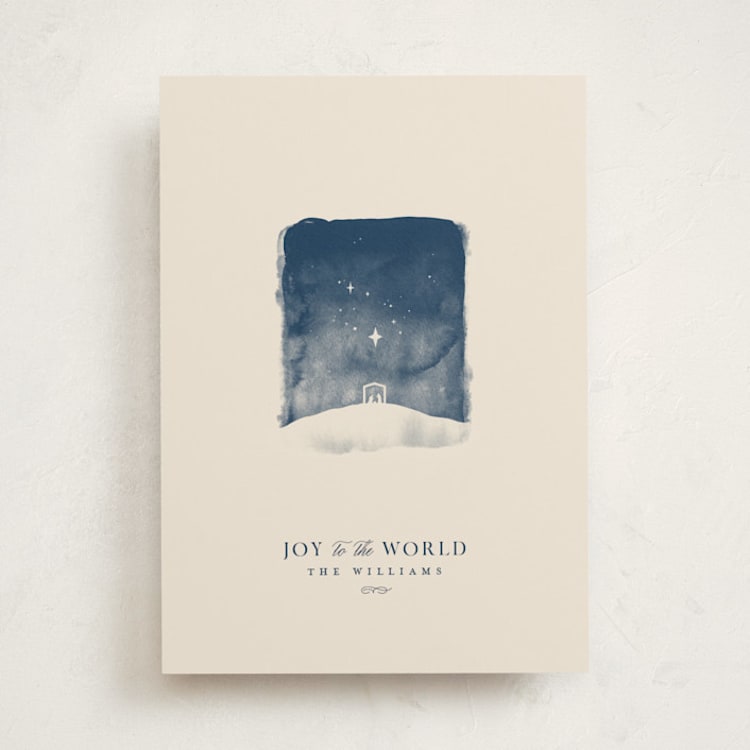 "Tiny Nativity" - Holiday Cards in Cream by Robert and Stella - Front