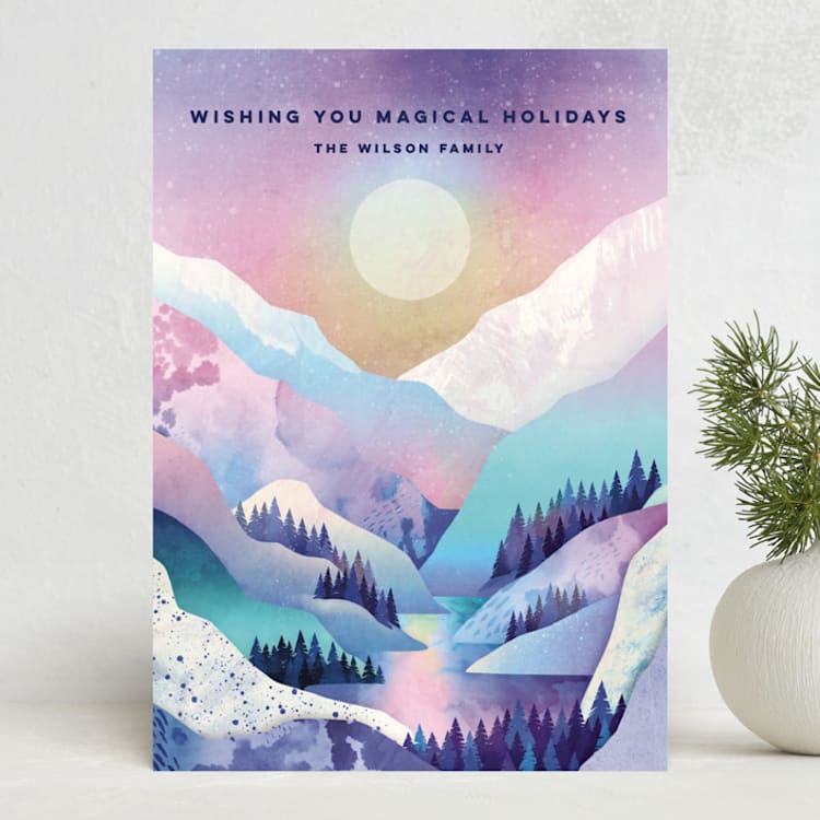 "Magical Holidays" - Holiday Cards in Lavender by Mojca Dolinar - Front