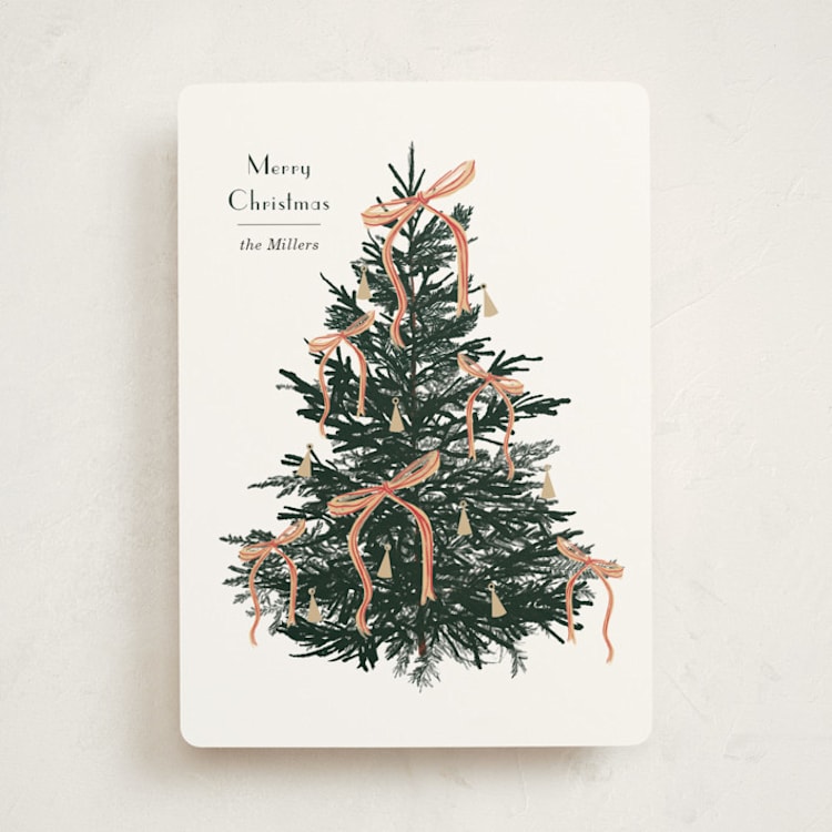 "Bells and Bows" - Holiday Cards in Snow by Baumbirdy - Front