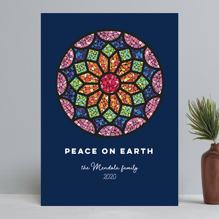 "Rosette" - Holiday Cards in Navy by peetie design - Front